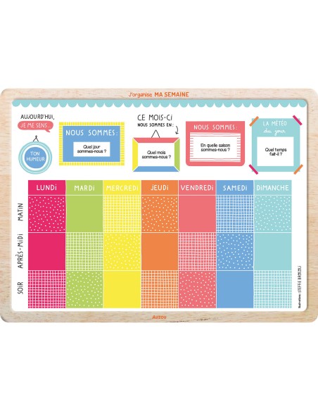 Mon tableau J'organise ma semaine - Auzou