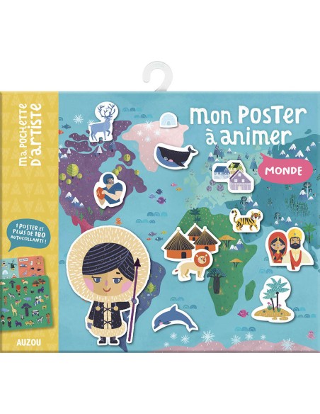 Ma pochette d'artiste - Mon poster a animer monde - Auzou