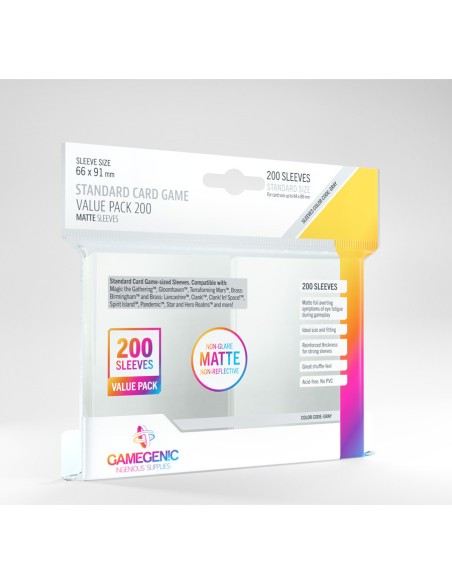 Standard Card Game Value Pack 200 Matte Sleeves - Gamegenic