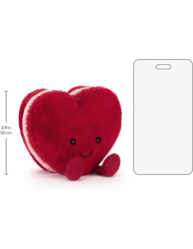 Jellycat Peluche Macaron coeur rouge - Heart Macaron