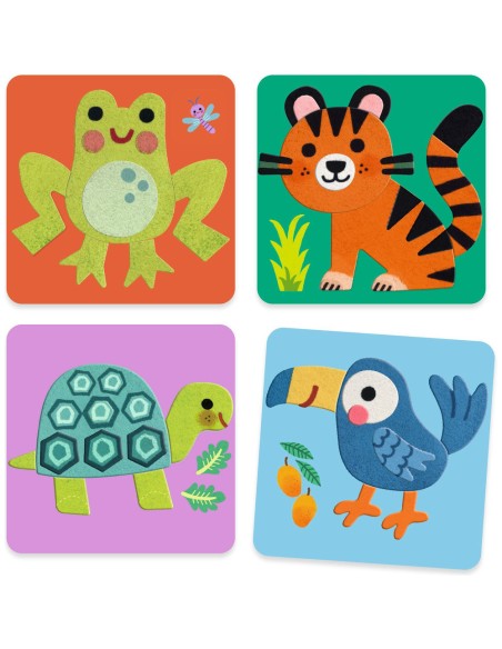 Tableaux de feutrine - Animaux tout doux - Djeco