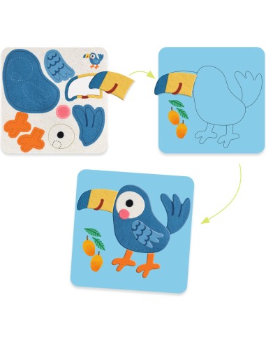 Tableaux de feutrine - Animaux tout doux - Djeco