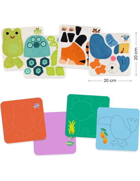 Tableaux de feutrine - Animaux tout doux - Djeco