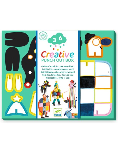 Creative punch out box-Coffret multi activités… tout est utilisé ! - 6 Bonhommes et Toutous - Djeco
