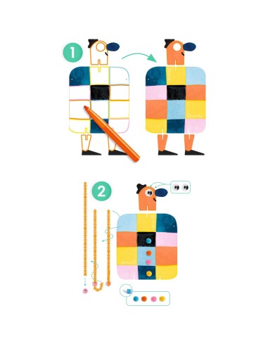 Creative punch out box-Coffret multi activités… tout est utilisé ! - 6 Bonhommes et Toutous - Djeco