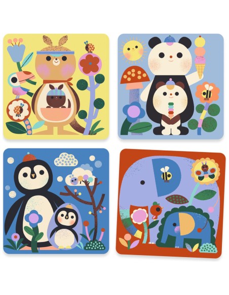 Coloriages magiques - Coucou caché maman-bébé du monde - Djeco