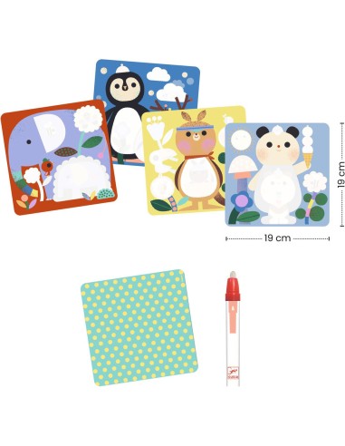 Coloriages magiques - Coucou caché maman-bébé du monde - Djeco