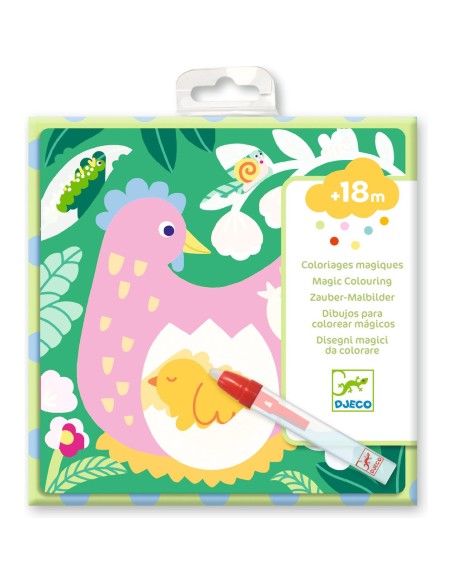 Coloriages magiques - Coucou caché maman-bébé du jardin - Djeco