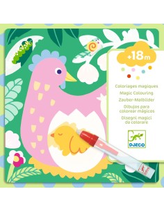 Coloriages magiques - Coucou caché maman-bébé du jardin - Djeco 2
