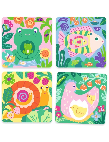 Coloriages magiques - Coucou caché maman-bébé du jardin - Djeco