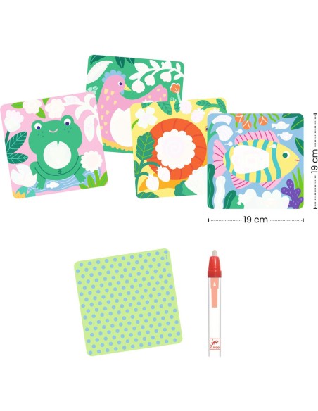 Coloriages magiques - Coucou caché maman-bébé du jardin - Djeco