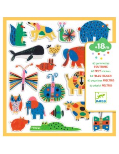 60 gommettes en feutrine - Des animaux partout ! - Djeco 2