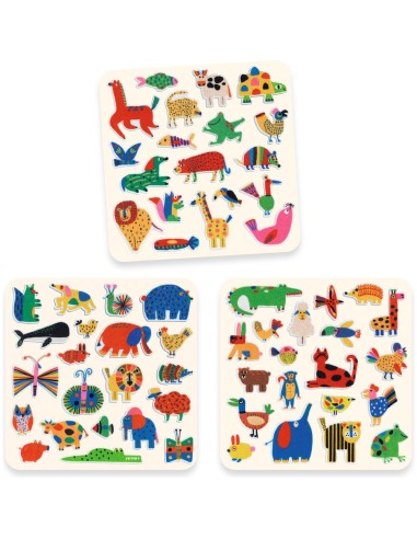 60 gommettes en feutrine - Des animaux partout ! - Djeco