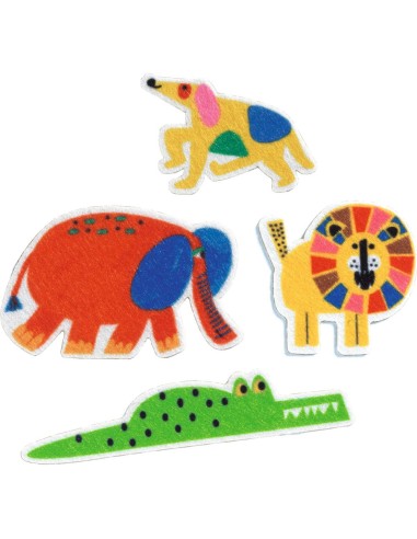 60 gommettes en feutrine - Des animaux partout ! - Djeco