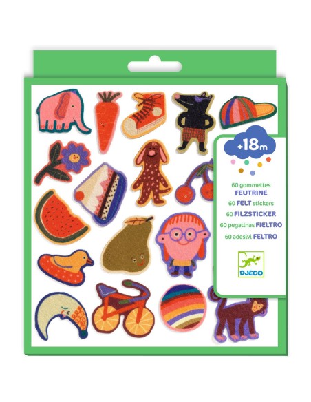 60 gommettes en feutrine - Les rigolos ! - Djeco