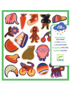 60 gommettes en feutrine - Les rigolos ! - Djeco 2