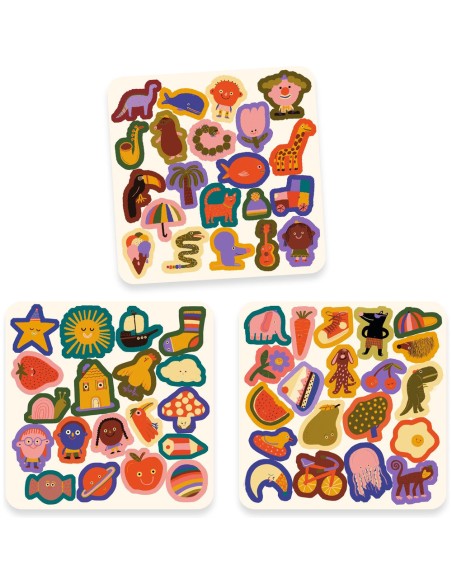 60 gommettes en feutrine - Les rigolos ! - Djeco