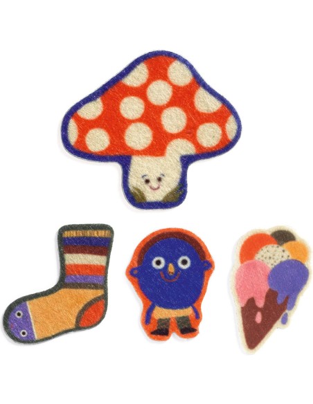 60 gommettes en feutrine - Les rigolos ! - Djeco