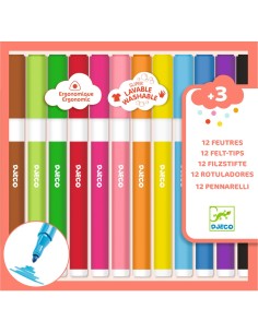 12 feutres Super Lavables - Djeco 2