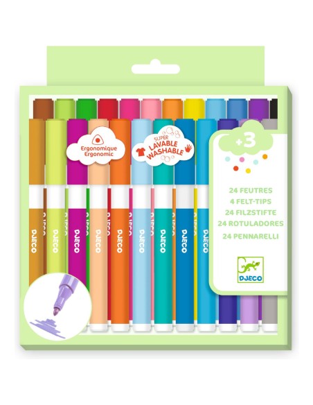24 feutres Super Lavables - Djeco