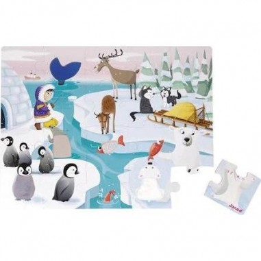 Puzzle tactile la vie sur la banquise - Janod Puzzle tactile la vie sur la banquise - Janod