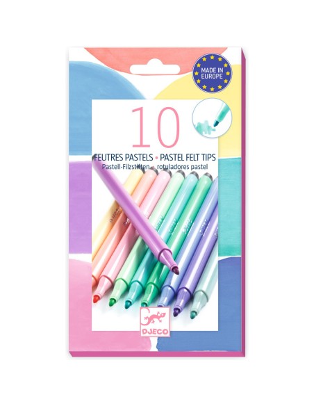 Lot de 10 feutres pastels -Pastel - Djeco