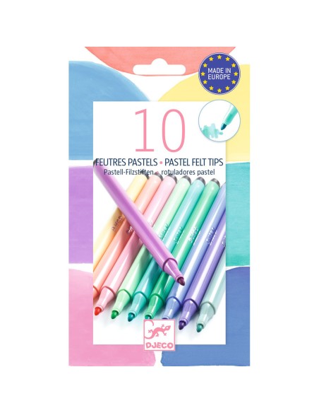 Lot de 10 feutres pastels -Pastel - Djeco