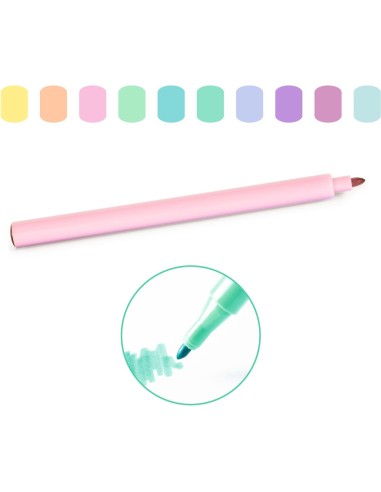 Lot de 10 feutres pastels -Pastel - Djeco
