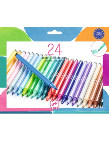 Lot de 24 feutres -Essentiels - Djeco