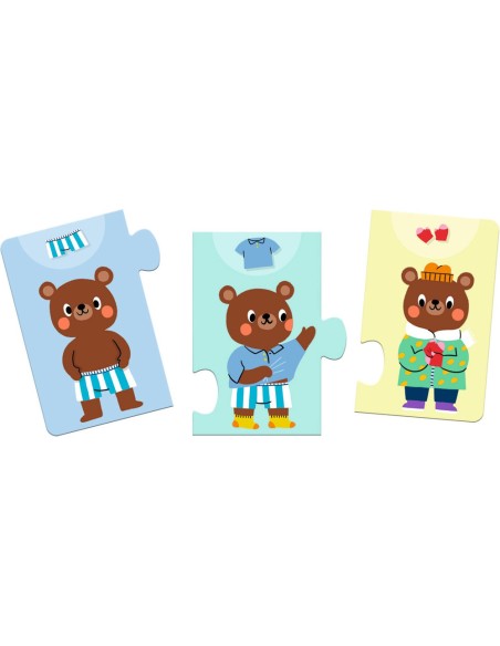 Puzzle frise - Nounours s'habille - Djeco