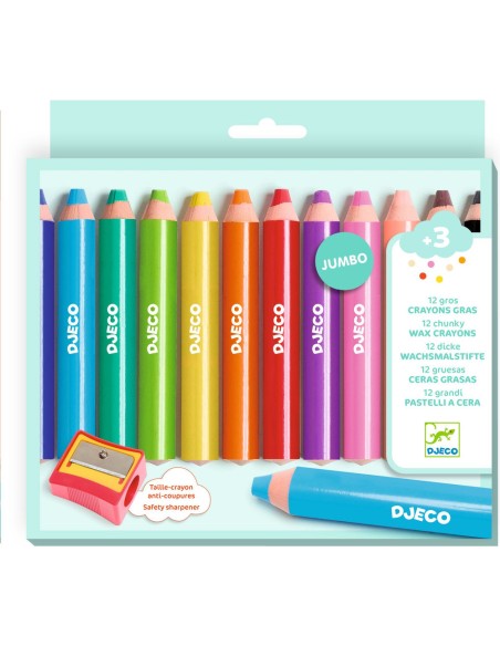 12 gros crayons gras - Djeco