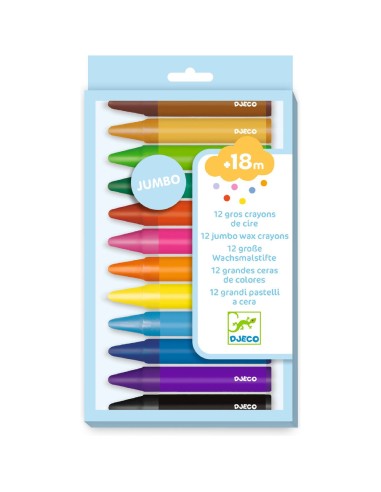 12 gros crayons-cire - Djeco