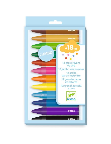 12 gros crayons-cire - Djeco