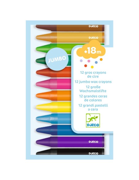 12 gros crayons-cire - Djeco