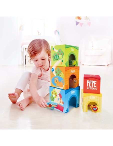 Cubes à empiler puppy et ses amis - Hape
