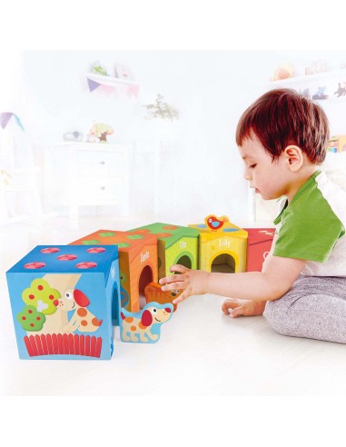 Cubes à empiler puppy et ses amis - Hape
