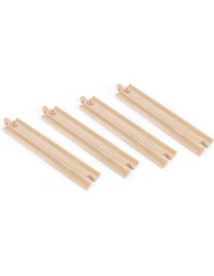 Ensemble de 4 longs rails droits - Hape