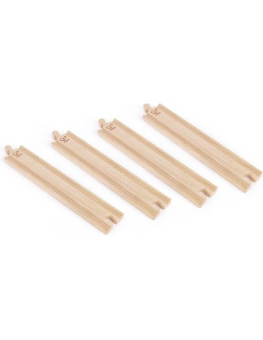 Ensemble de 4 longs rails droits - Hape