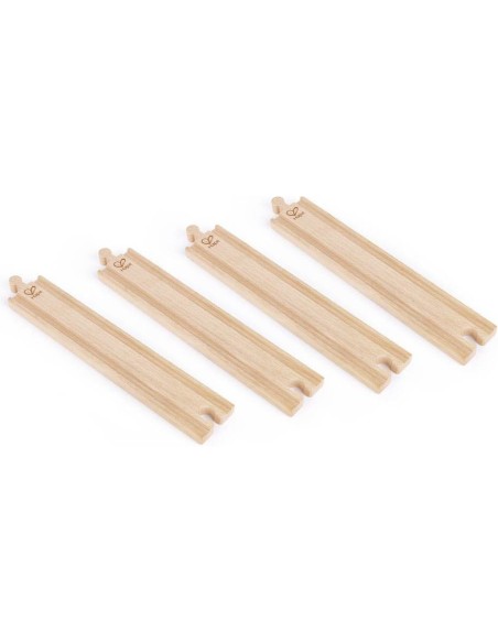 Ensemble de 4 longs rails droits - Hape