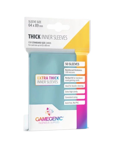 Protège cartes 100 Thick Inner Sleeves - 64x89 - Accessoires - Gamegenic