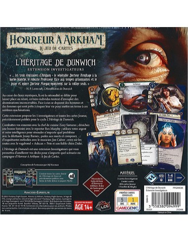 Horreur à Arkham: Le Jeu de Cartes - L'Héritage de Dunwich - Extension Investigateurs - Fantasy Flight Games
