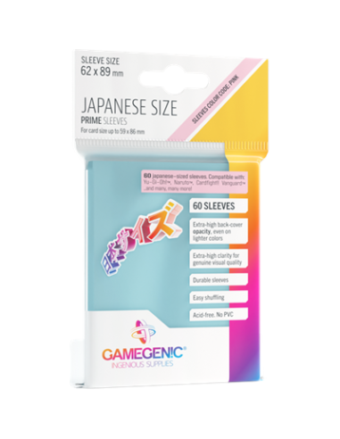 Protège cartes 60 Sleeves Prime Clear Japan Size 62 x 89 mm - Gamegenic