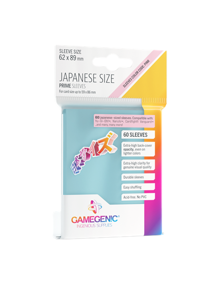 Protège cartes 60 Sleeves Prime Clear Japan Size 62 x 89 mm - Gamegenic
