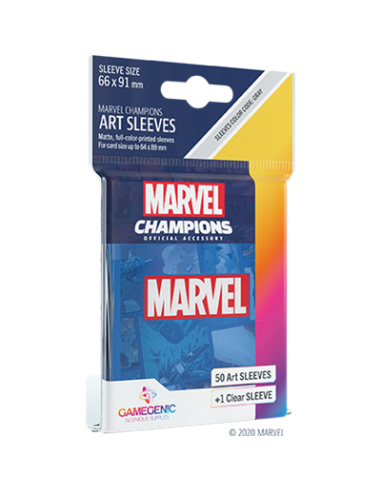 Protège cartes 50 Sleeves Marvel Champions - Modèles Divers - 66 x 92 mm - Jeux de société - Couleur Sleeves Marvel Champions Bl