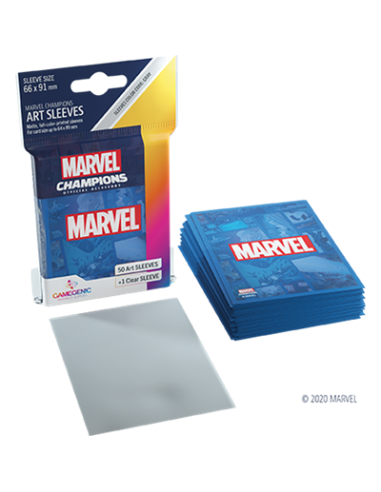 Protège cartes 50 Sleeves Marvel Champions - Modèles Divers - 66 x 92 mm - Jeux de société - Couleur Sleeves Marvel Champions Bl