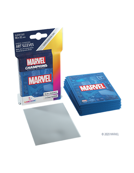 Protège cartes 50 Sleeves Marvel Champions - Modèles Divers - 66 x 92 mm - Jeux de société - Couleur Sleeves Marvel Champions Bl