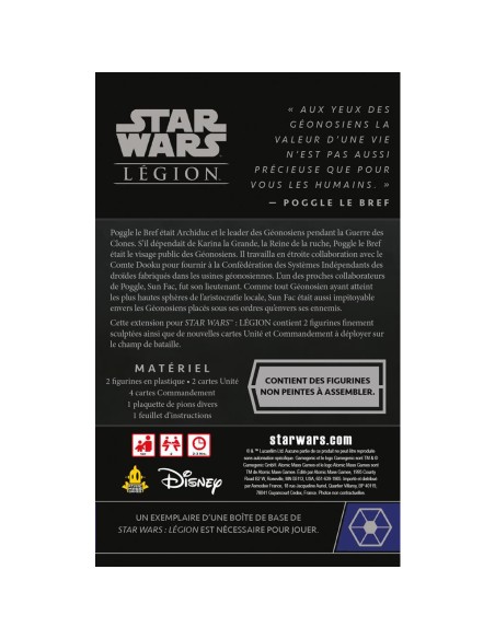 Star Wars : Légion - Sun Fac et Poggle Le Bref - Extension Commandant / Agent - Jeux de société - Atomic Mass Games