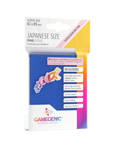 Protège cartes 60 Sleeves Prime Blue Japan Size 62 x 89 mm - Gamegenic