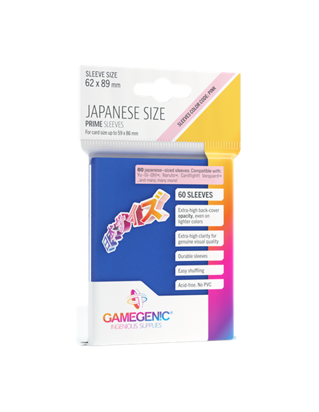 Protège cartes 60 Sleeves Prime Blue Japan Size 62 x 89 mm - Gamegenic