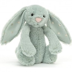 Peluche Lapin vert scintillant Bashful Sparklet - 18 cm - Jellycat